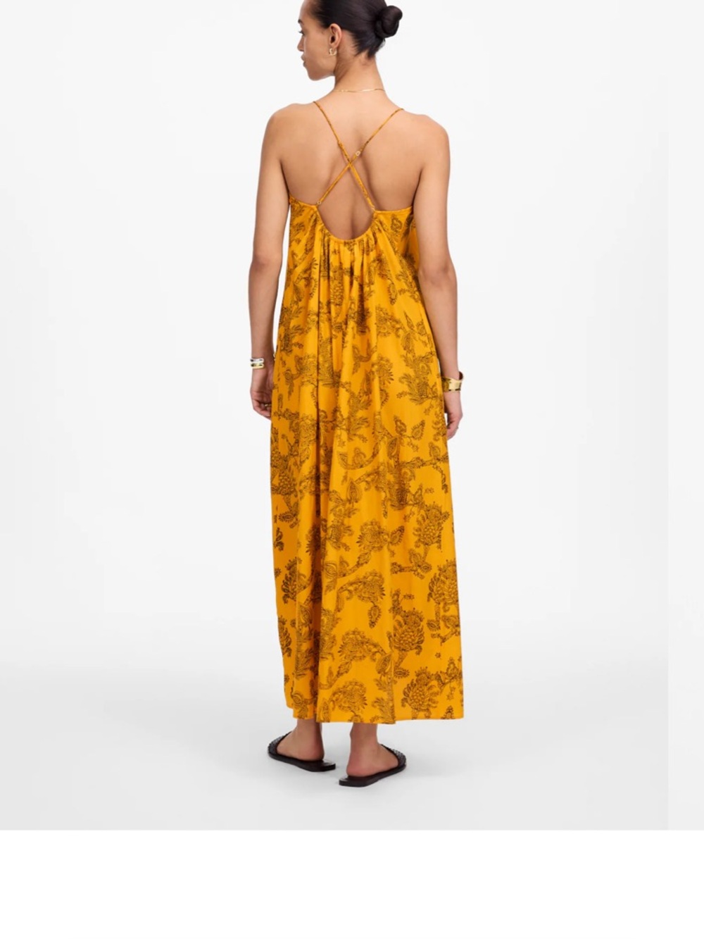 NWOT Madewell Silk U-Neck Crossback Maxi Dress in Paisley - Picture 3 of 10